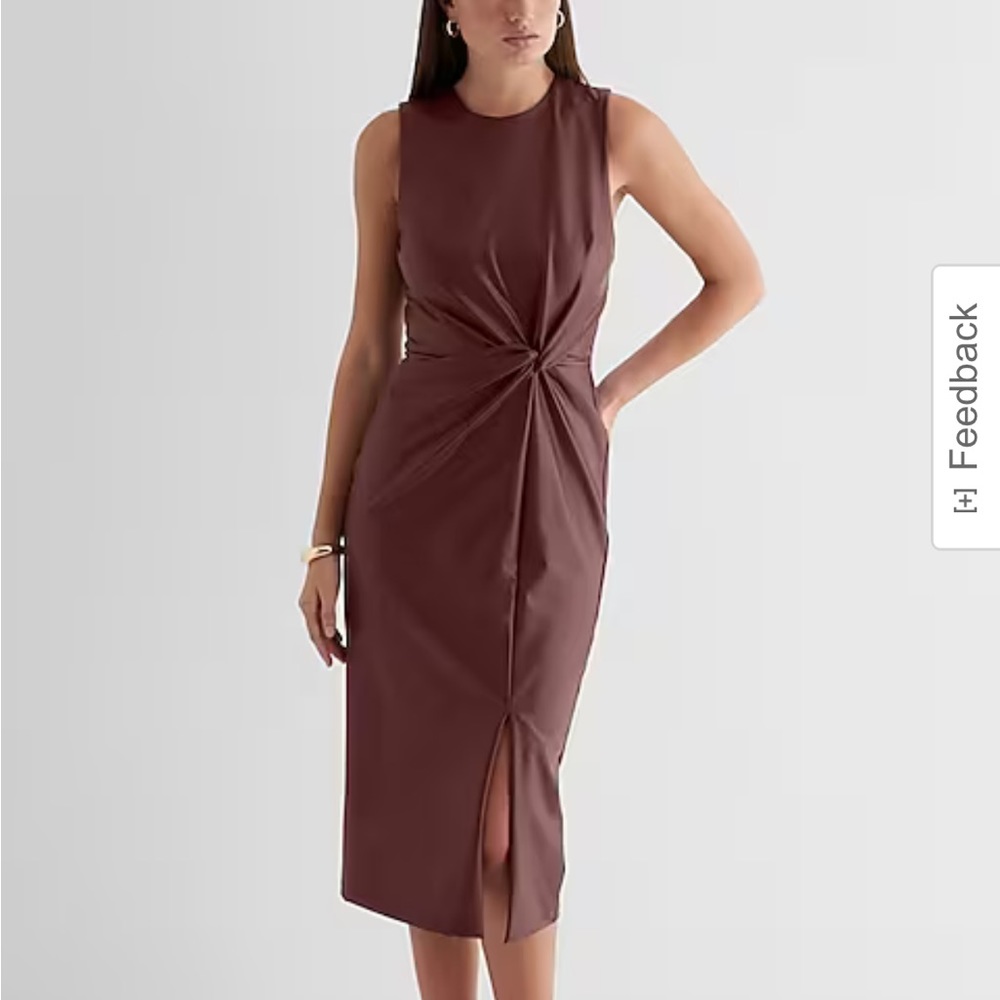 Brown faux leather dress, very comfortable!